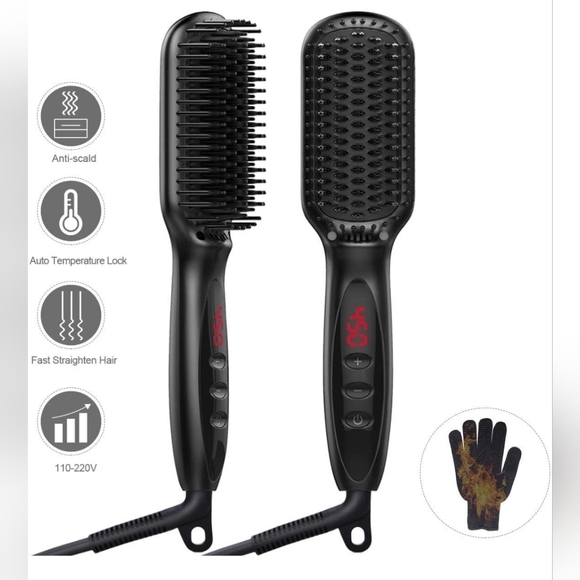Hastar Other - Hastar Heated Hair Straightening Brush Flat Iron for Smooth, Anti Frizz Hair
